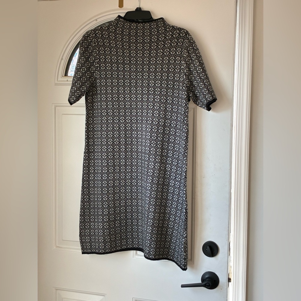 Nicole Miller Black and White Geometric Midi Dress